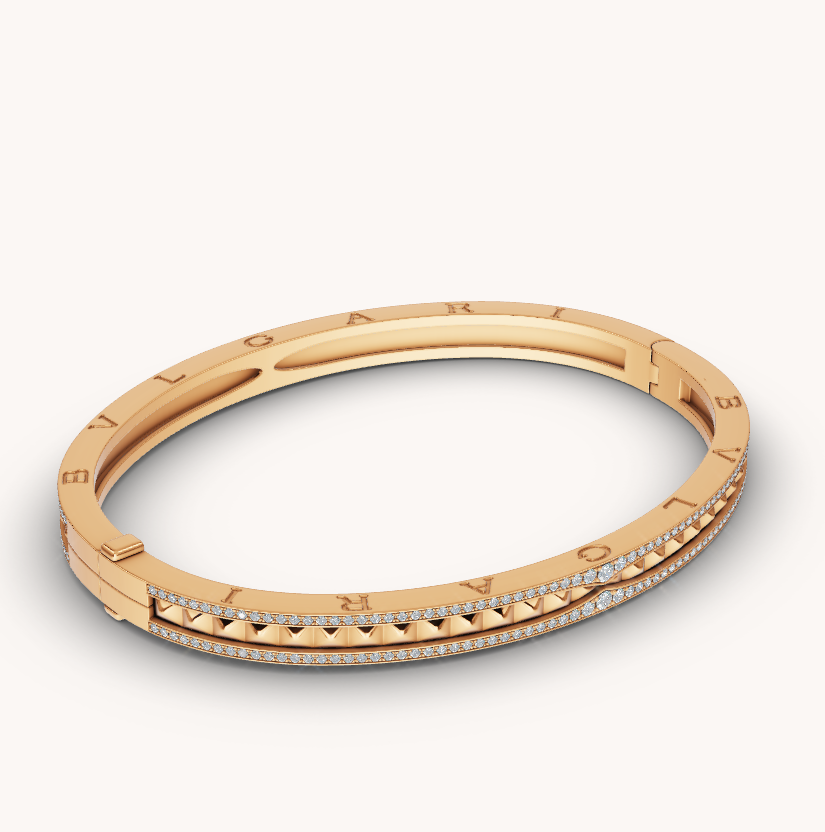 [Eterna Jewels]ZERO 1 SPIRAL AND PAVED DIAMOND GOLD BRACELET
