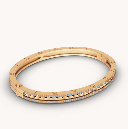 [Eterna Jewels]ZERO 1 SPIRAL AND PAVED DIAMOND GOLD BRACELET
