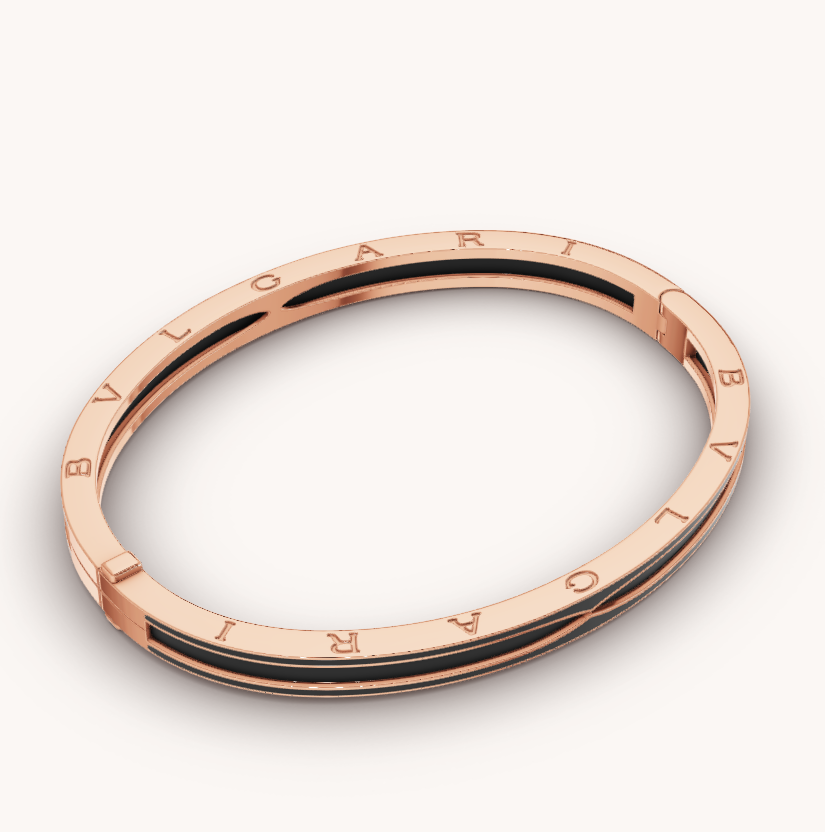 [Eterna Jewels]ZERO 1 PINK GOLD WITH MATTE BLACK CERAMIC BRACELET