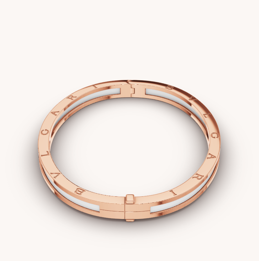 [Eterna Jewels]ZERO 1 PINK GOLD WITH WHITE CERAMIC BRACELET