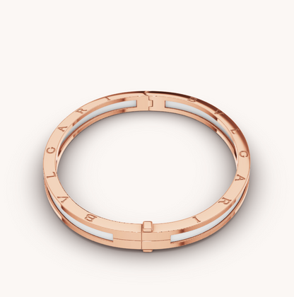 [Eterna Jewels]ZERO 1 PINK GOLD WITH WHITE CERAMIC BRACELET