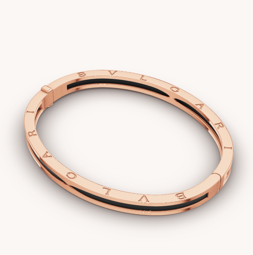 [Eterna Jewels]ZERO 1 PINK GOLD WITH BLACK CERAMIC BRACELET