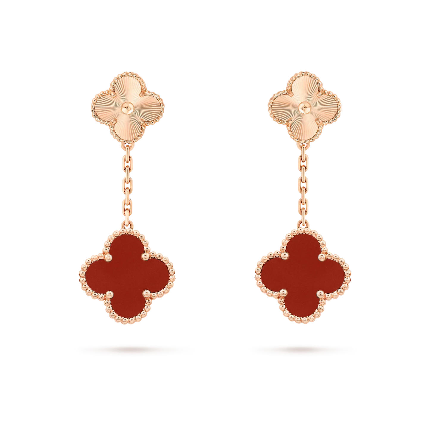 [Eterna Jewels]CLOVER 2 MOTIF  LASER CARNELIAN EARRINGS