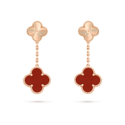 [Eterna Jewels]CLOVER 2 MOTIF  LASER CARNELIAN EARRINGS