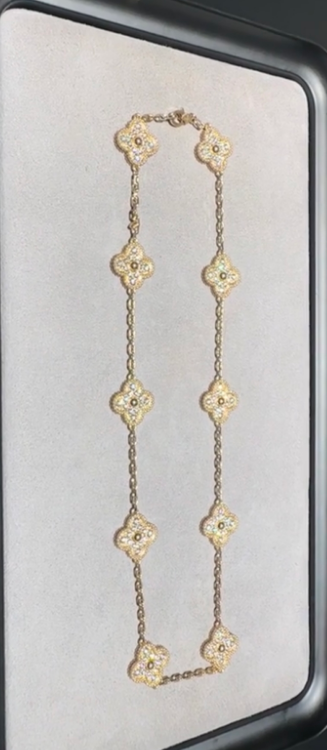 [Eterna Jewels Jewelry]CLOVER 10 MOTIFS  Gold Diamond  NECKLACE