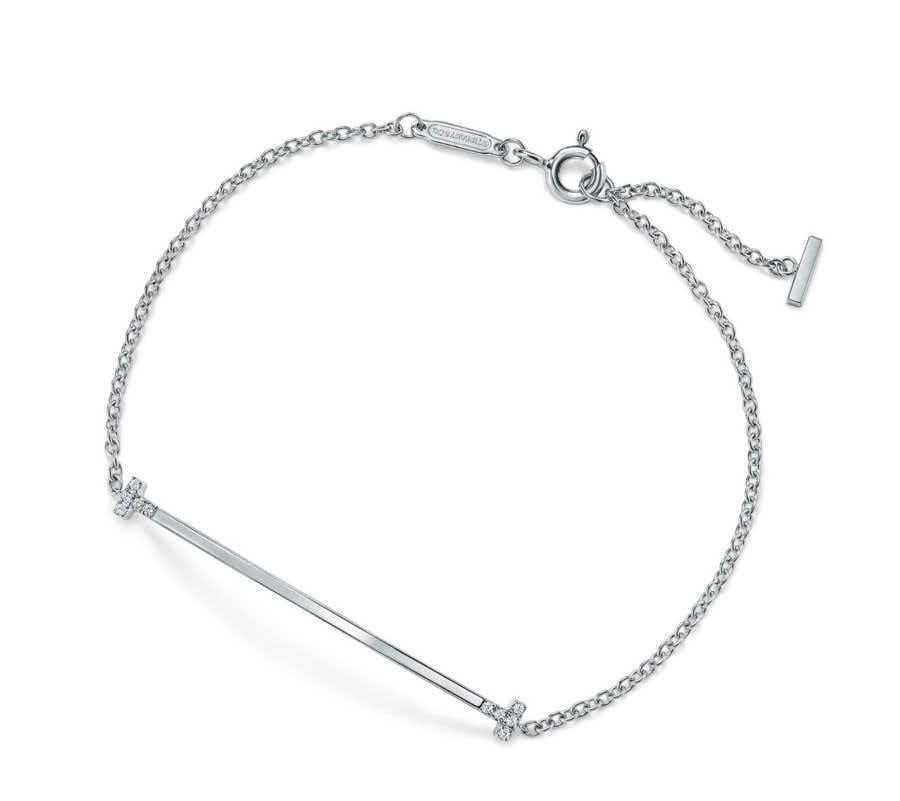 [Eterna Jewels]Tiffany & Co. Tiffany T Smile Double T Diamond Link Bracelet
