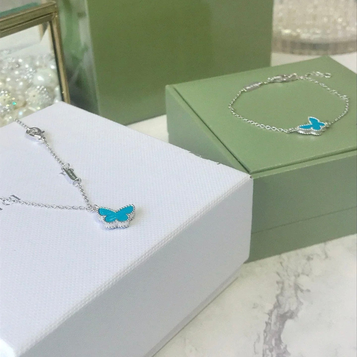 [Eterna Jewels]BUTTERFLY TURQUOISE BUTTERFLY BRACELET SILVER
