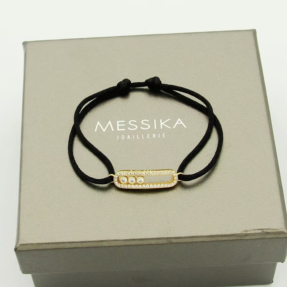 [Eterna Jewels]MK Care(s) pink cord pavé bracelet