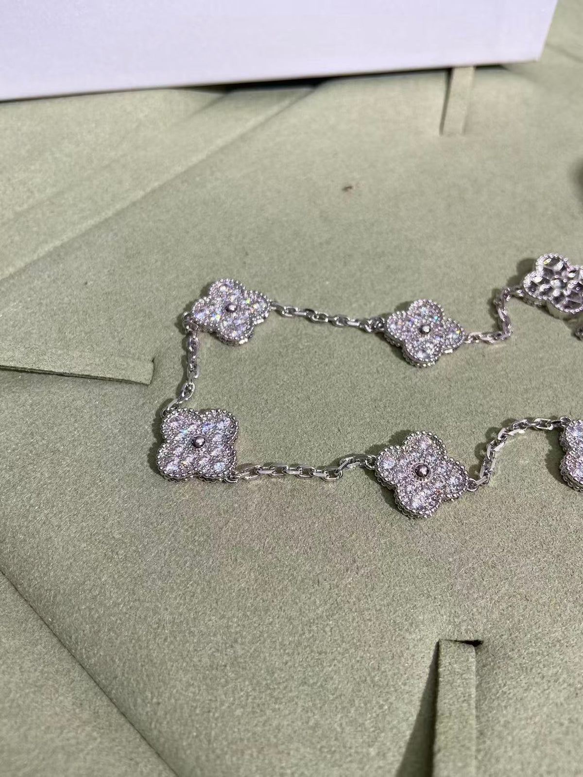 [Eterna Jewels]CLOVER 10 MOTIFS  FULL DIAMOND NECKLACE