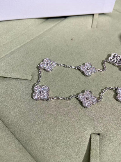 [Eterna Jewels]CLOVER 10 MOTIFS  FULL DIAMOND NECKLACE