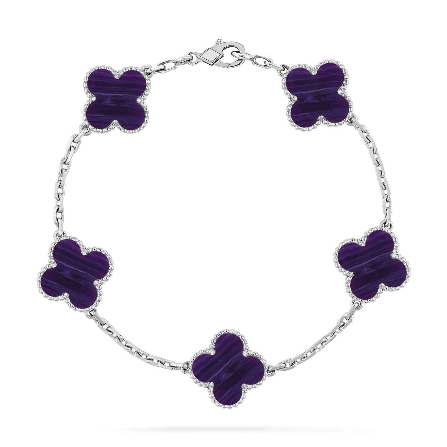 [Eterna Jewels]CLOVER 5 MOTIF PURPLE STRIPES BRACELET COLLECTION