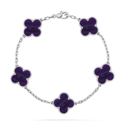 [Eterna Jewels]CLOVER 5 MOTIF PURPLE STRIPES BRACELET COLLECTION