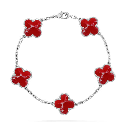 [Eterna Jewels]CLOVER 5 MOTIF RED PATTERN BRACELET COLLECTION