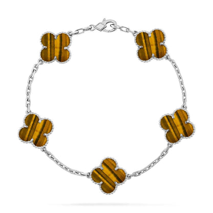 [Eterna Jewels] CLOVER 5 MOTIFS TIGER EYE BRACELET COLLECTION