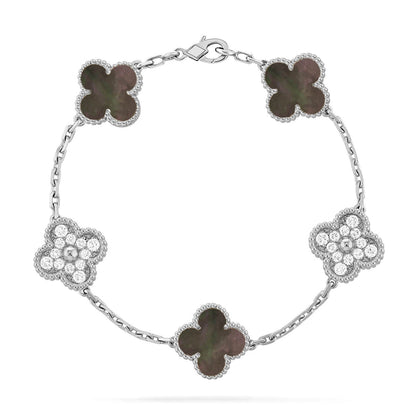 [Eterna Jewels] CLOVER 5 MOTIF GRAY MOP BRACELET COLLECTION