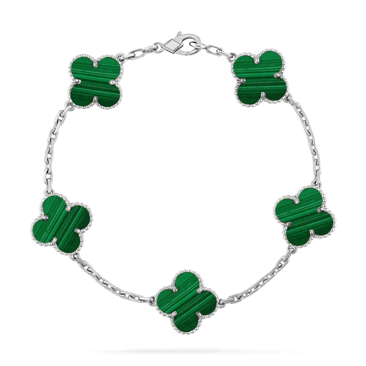 [Eterna Jewels] CLOVER 5 MOTIF MALACHITE BRACELET COLLECTION