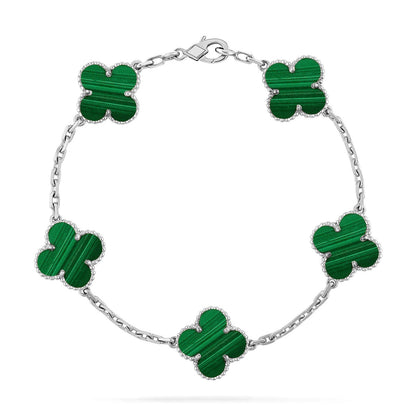 [Eterna Jewels] CLOVER 5 MOTIF MALACHITE BRACELET COLLECTION