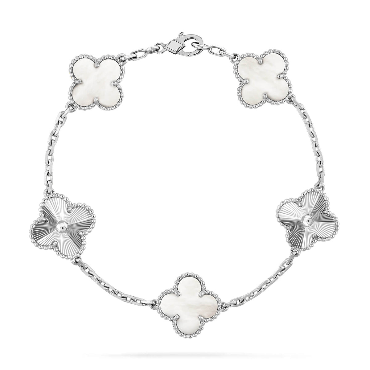 [Eterna Jewels]CLOVER WHITE PEARL MOP 5 MOTIF BRACELET COLLECTION