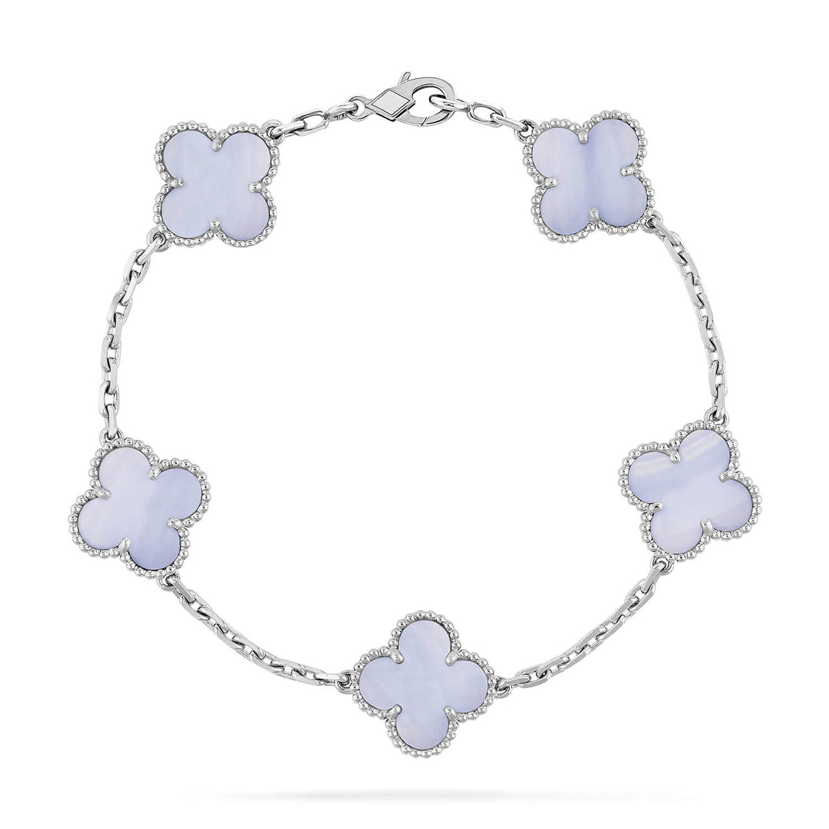 [Eterna Jewels] CLOVER 5 MOTIF PURPLE CHALCEDONY BRACELET COLLECTION