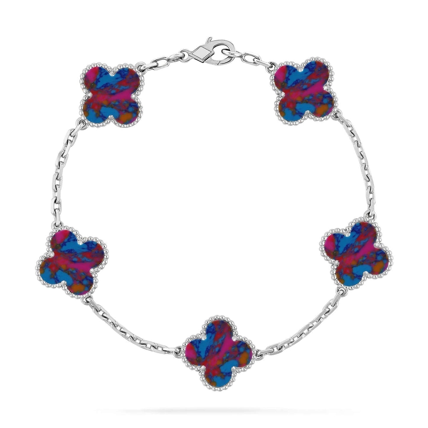 [Eterna Jewels]CLOVER 5 MOTIF COLOR GEMSTONES BRACELET COLLECTION