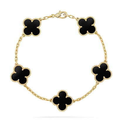 [Eterna Jewels] CLOVER 5 MOTIF ONYXS BRACELET COLLECTION