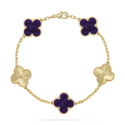 [Eterna Jewels]CLOVER 5 MOTIF PURPLE STRIPES BRACELET COLLECTION