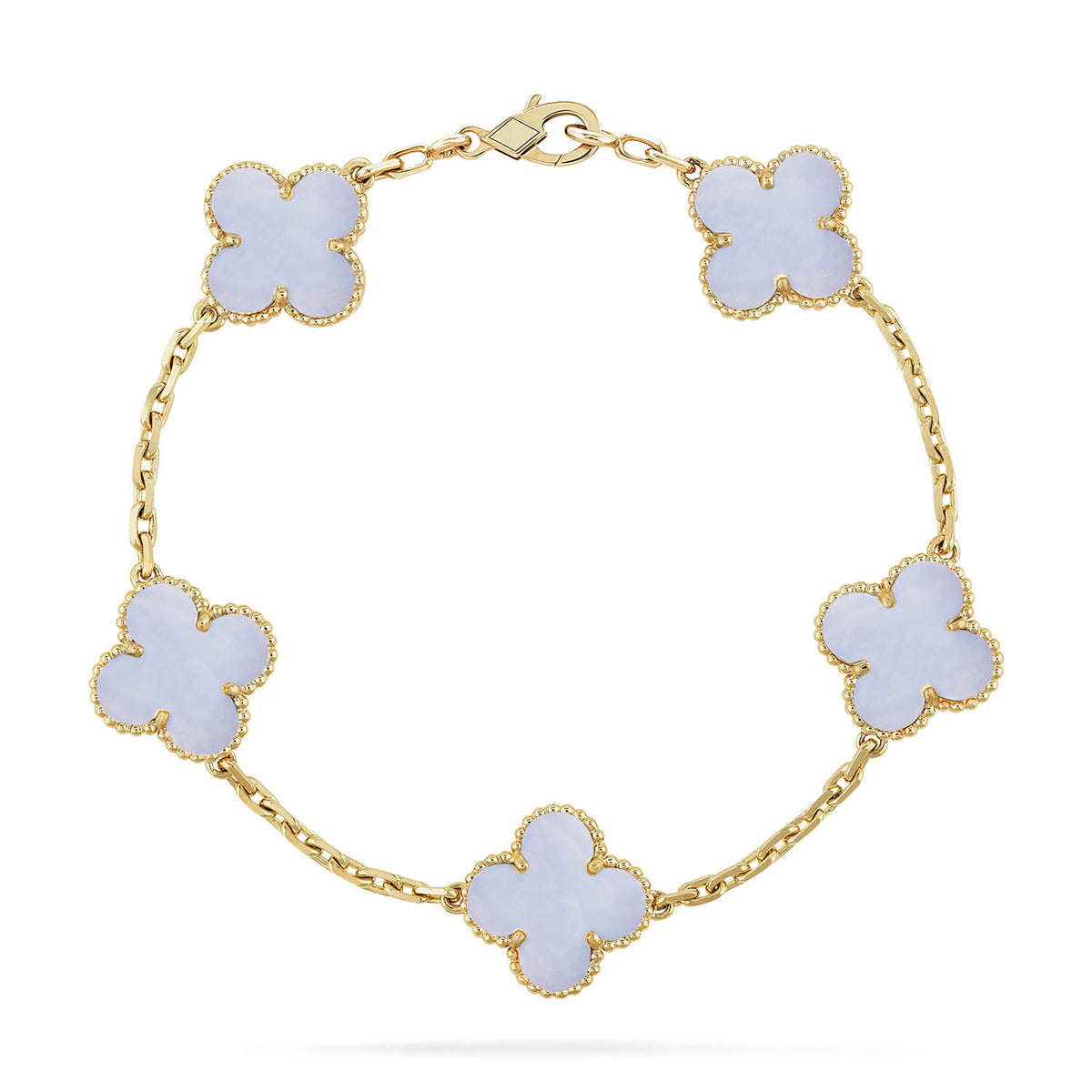 [Eterna Jewels] CLOVER 5 MOTIF PURPLE CHALCEDONY BRACELET COLLECTION