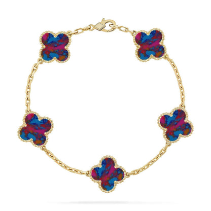 [Eterna Jewels]CLOVER 5 MOTIF COLOR GEMSTONES BRACELET COLLECTION
