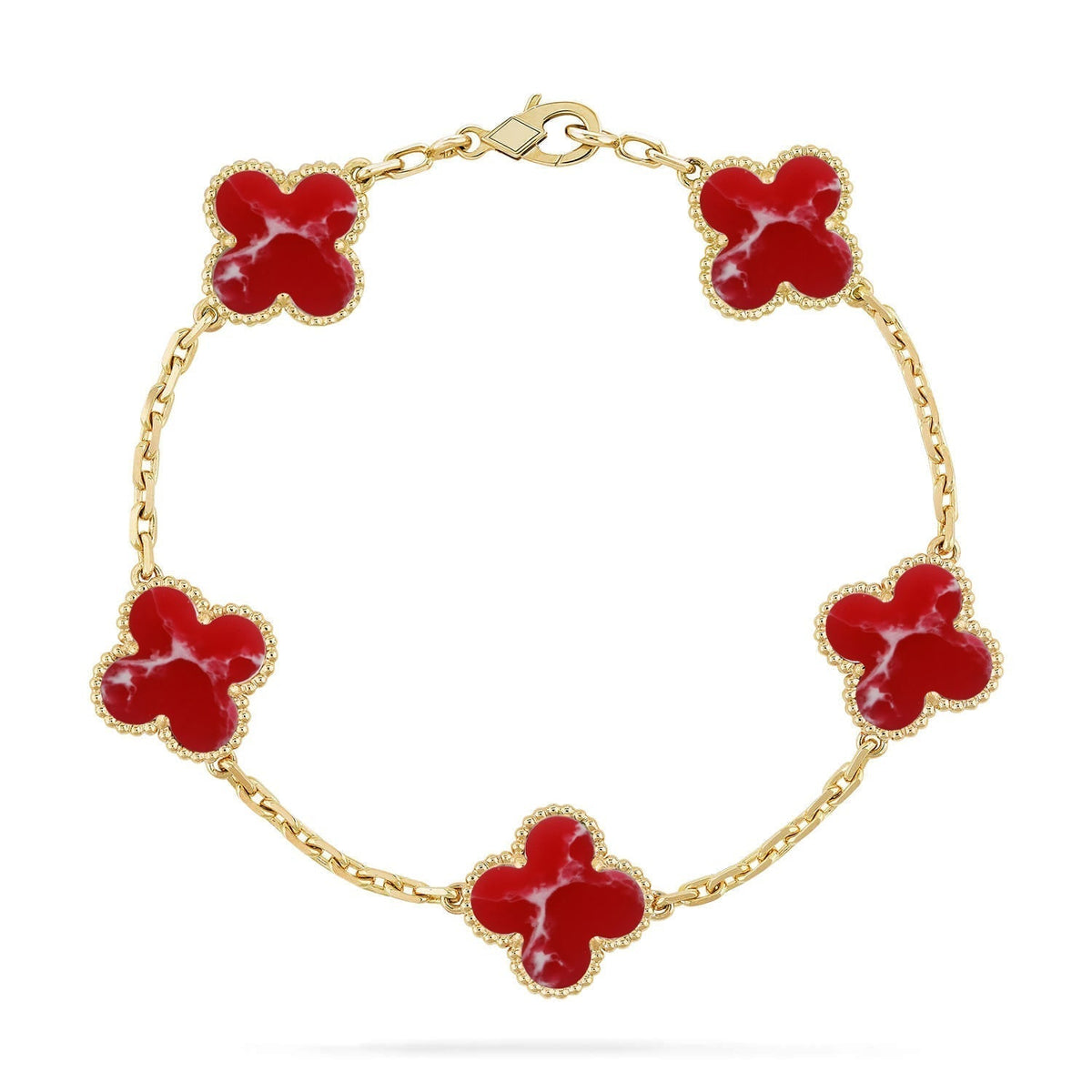 [Eterna Jewels]CLOVER 5 MOTIF RED PATTERN BRACELET COLLECTION