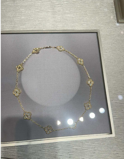 [Eterna Jewels Jewelry]CLOVER 10 MOTIFS  Gold Diamond  NECKLACE