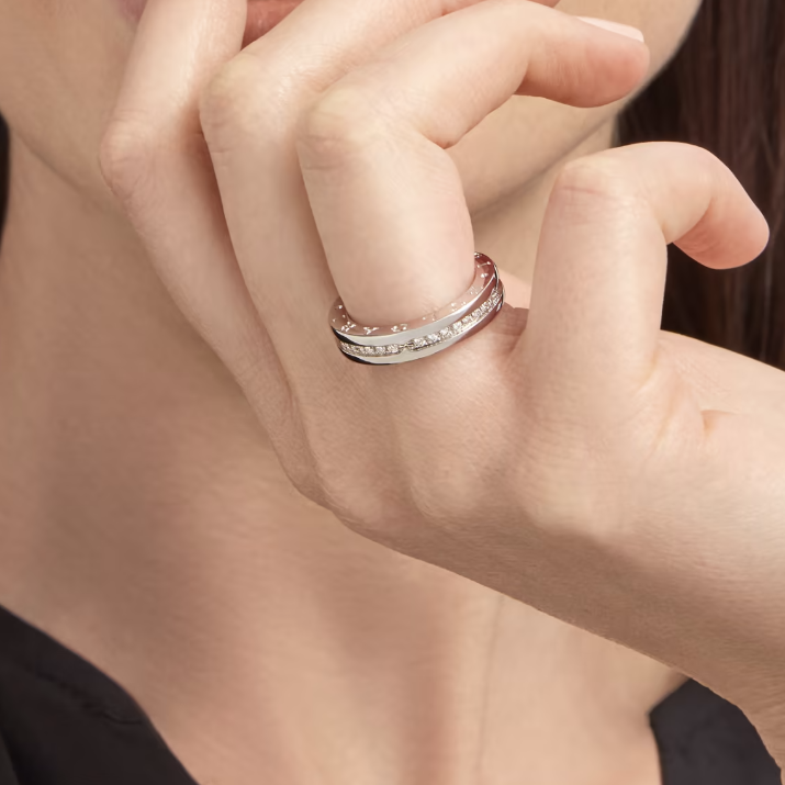 [Eterna Jewels]ZERO 1 ONE-BAND PAVED DIAMONDS ON THE SPIRAL RING