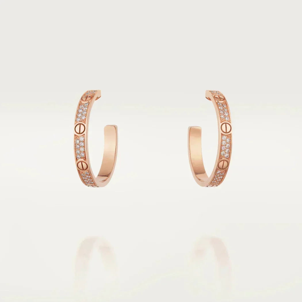 [Eterna Jewels]LOVE EARRINGS 3.6MM DIAMOND PAVED