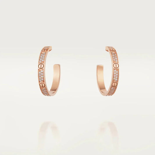 [Eterna Jewels]LOVE EARRINGS 3.6MM DIAMOND PAVED