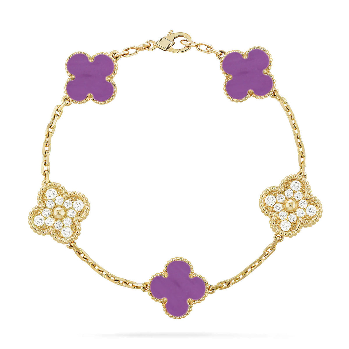 [Eterna Jewels] CLOVER 5 MOTIF VIOLET BRACELET COLLECTION