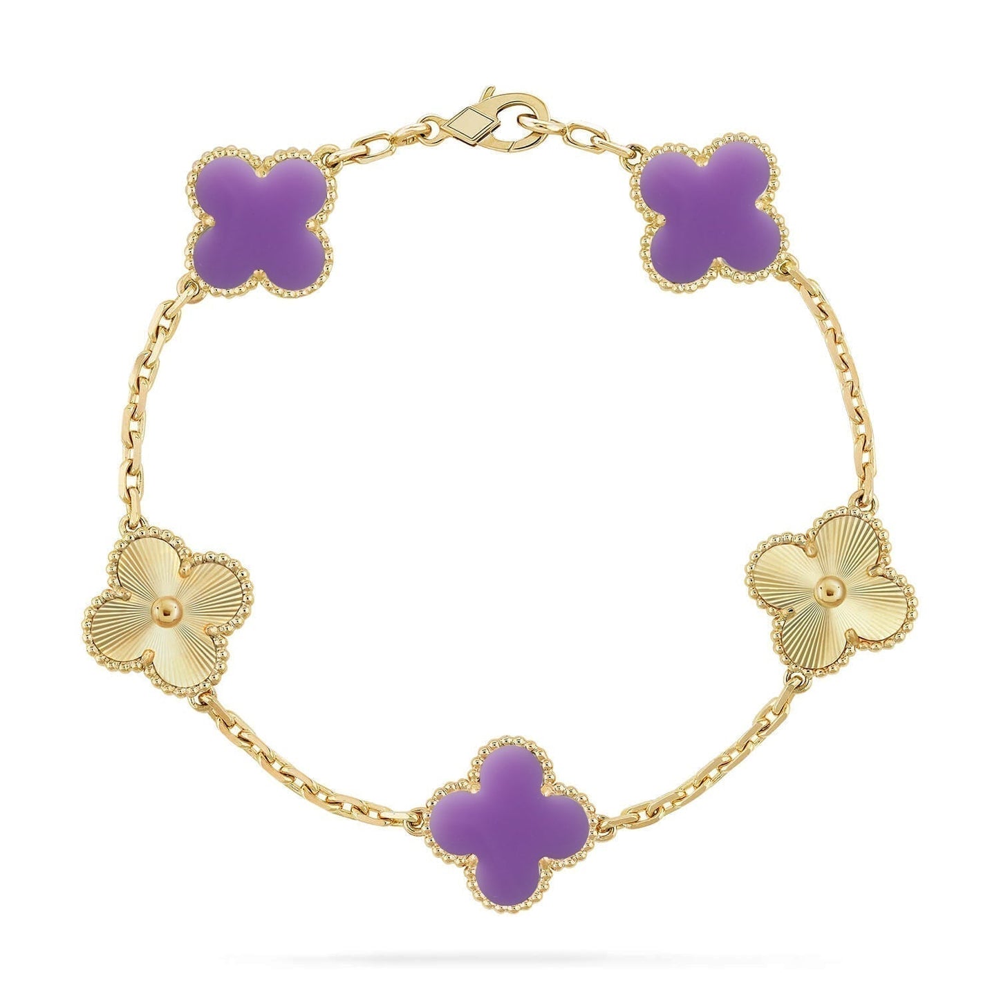 [Eterna Jewels]CLOVER 5 MOTIF LIGHT PURPLE BRACELET COLLECTION