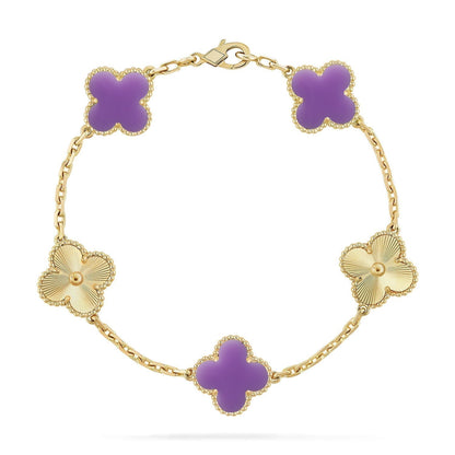 [Eterna Jewels]CLOVER 5 MOTIF LIGHT PURPLE BRACELET COLLECTION