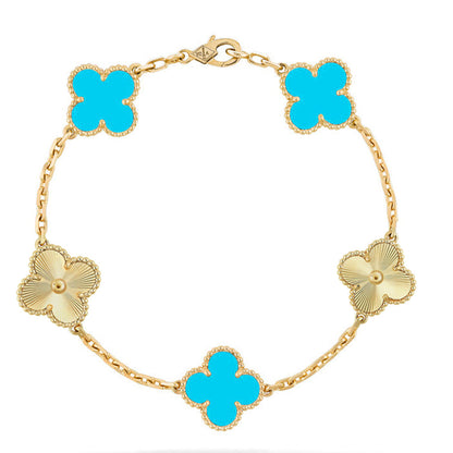 [Eterna Jewels] CLOVER 5 MOTIF TURQUOISE BRACELET COLLECTION