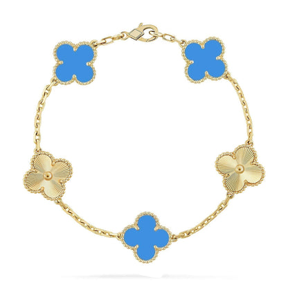 [Eterna Jewels] CLOVER 5 MOTIF BLUE AGATE BRACELET COLLECTION