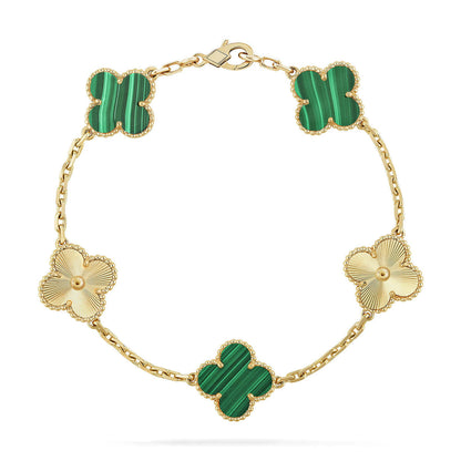 [Eterna Jewels] CLOVER 5 MOTIF MALACHITE BRACELET COLLECTION