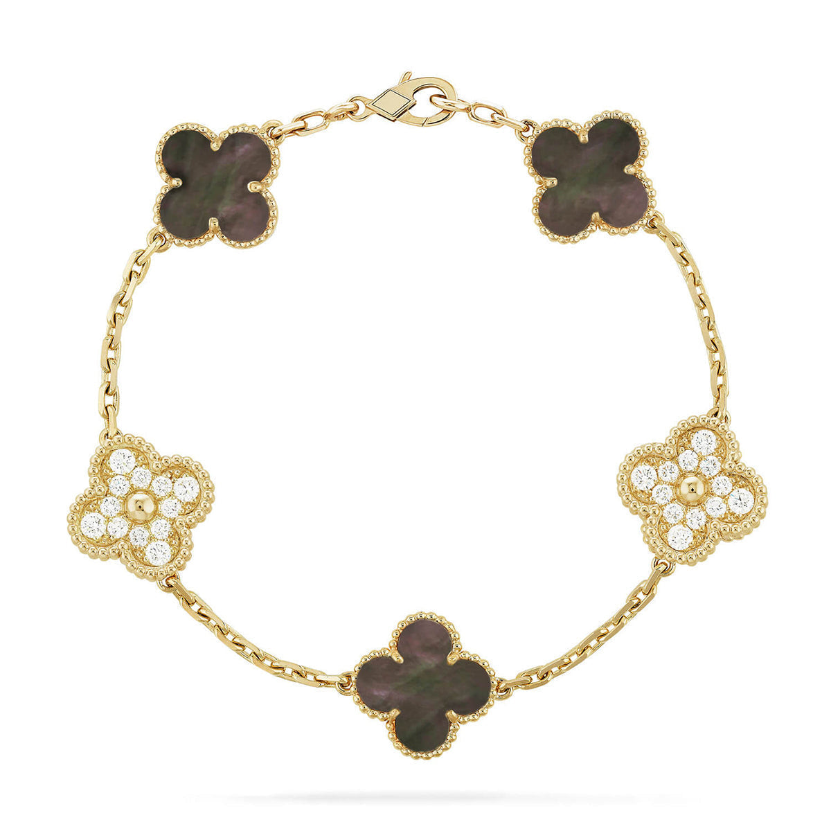 [Eterna Jewels] CLOVER 5 MOTIF GRAY MOP BRACELET COLLECTION