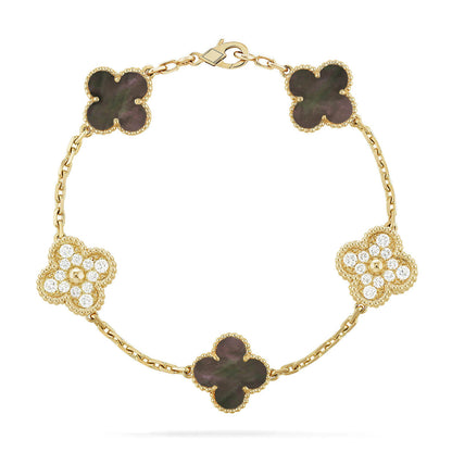 [Eterna Jewels] CLOVER 5 MOTIF GRAY MOP BRACELET COLLECTION