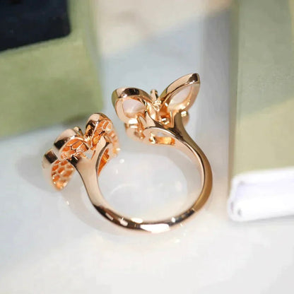 [Eterna Jewels]TWIN BUTTERFLY DIAMOND MOP RING
