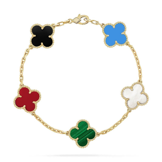[Eterna Jewels]CLOVER 5 MOTIFS MULTICOLOR BRACELET