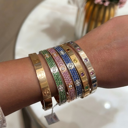 [Eterna Jewels]2026 PAVE GEMSTONE LOVE BRACELET 6.1MM 10 DIAMONDS