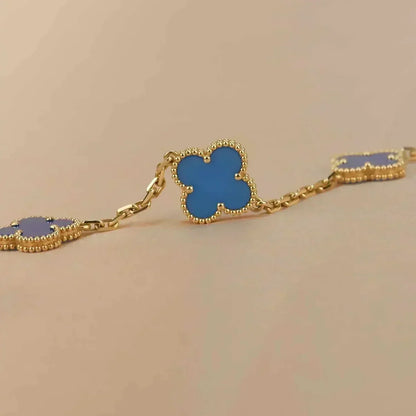 [Eterna Jewels] CLOVER 5 MOTIF BLUE AGATE BRACELET COLLECTION