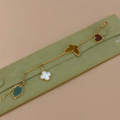 [Eterna Jewels]LUCKY SPRING 5 MOTIF GOLD BRACELET