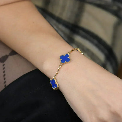 [Eterna Jewels] CLOVER 5 MOTIF BLUE AGATE BRACELET COLLECTION