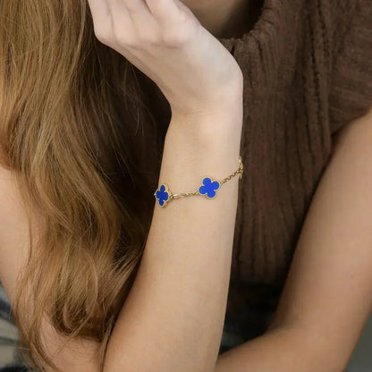 [Eterna Jewels] CLOVER 5 MOTIF BLUE AGATE BRACELET COLLECTION