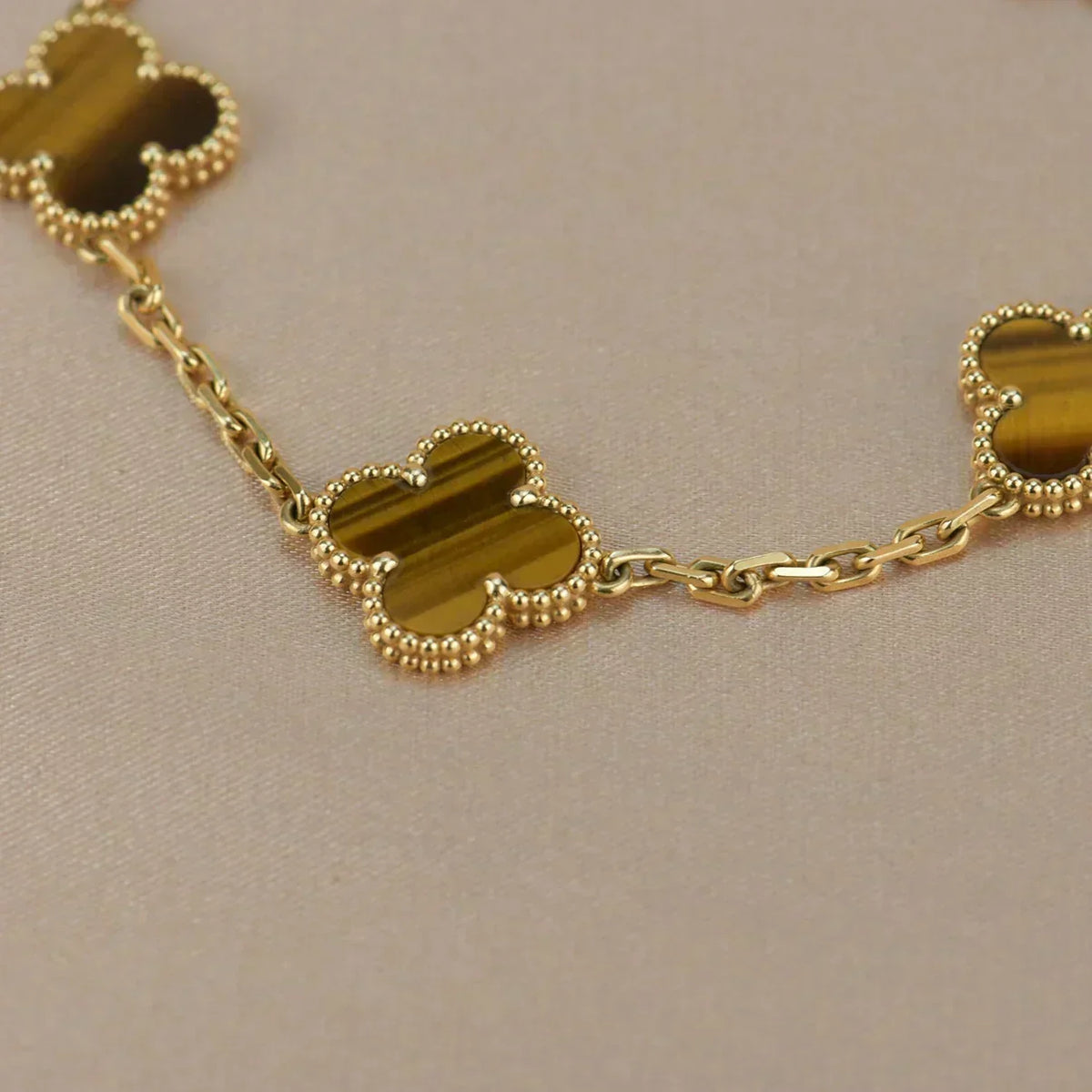 [Eterna Jewels] CLOVER 5 MOTIFS TIGER EYE BRACELET COLLECTION