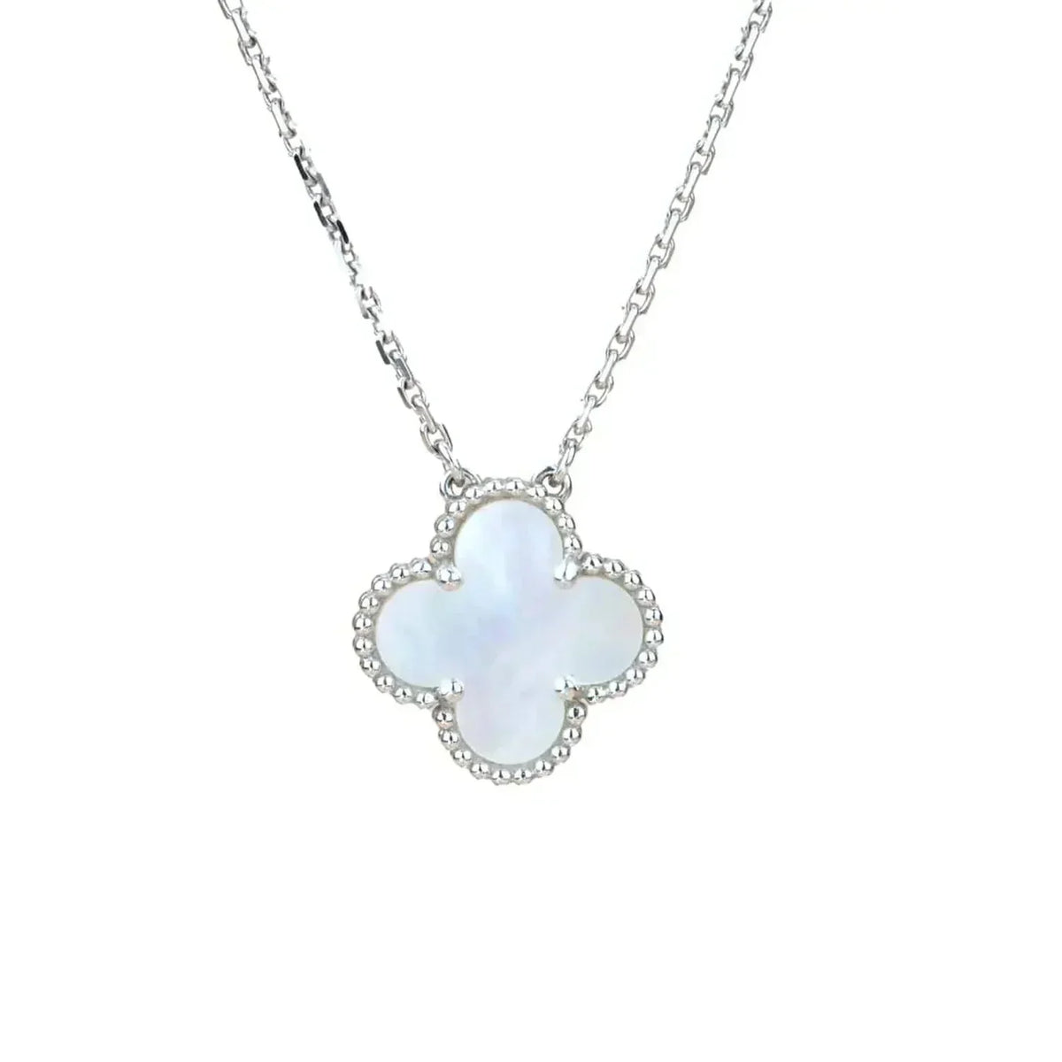 [Eterna Jewels]CLOVER  15MM WHITE MOTHER-OF-PEARL SILVER